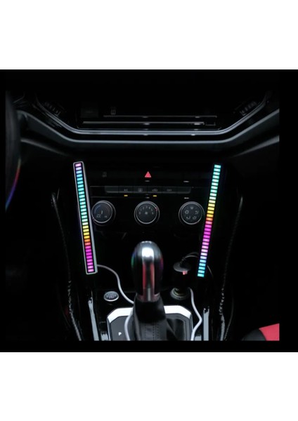 Rgb LED Çubuk Sese ve Müziğe Duyarlı Ambiyanslı Ekolayzer C Type Şarjlı Taşınabilir Stick Siyah Kasa