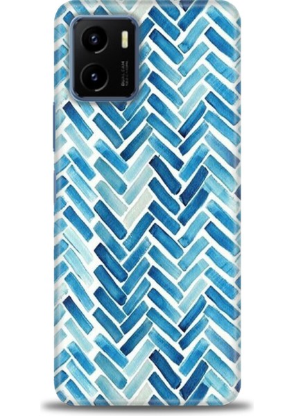 Vivo Y21S Kılıf Hd Baskılı - Mavi Çizgiler
