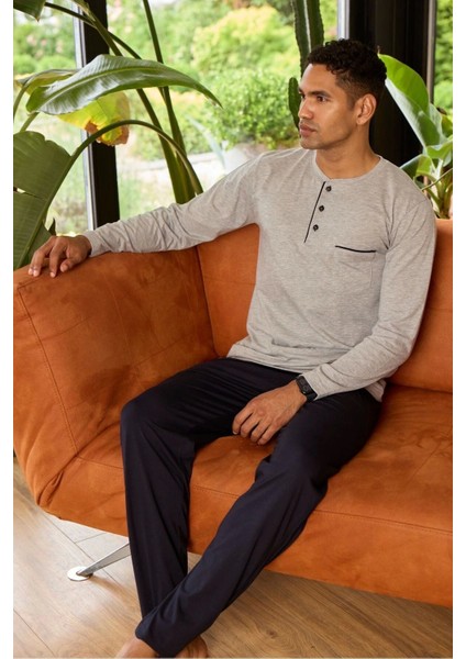 9250 Erkek Midi Yaka Pijama Takımı
