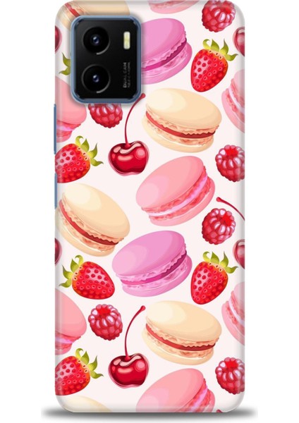 Vivo Y33S Kılıf Hd Baskılı - Makaron ve Çilekler
