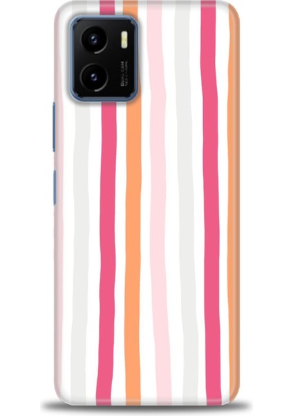 Vivo Y21 Kılıf Hd Baskılı - Pembe Çubuklar