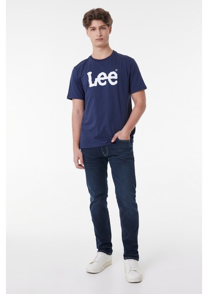 Lee Erkek Lacivert Yuvarlak Yaka Tişört ML65QAIEE