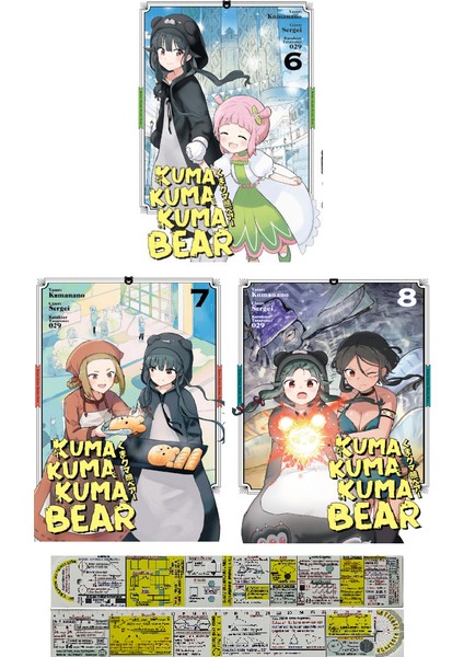 Kuma Kuma Kuma Bear 6-7-8. Ciltler Manga Seti + Mat. Öğreten Cetvel