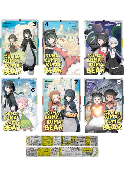 Kuma Kuma Kuma Bear 3-4-5-6-7-8. Ciltler Manga Seti + Mat. Öğreten Cetvel