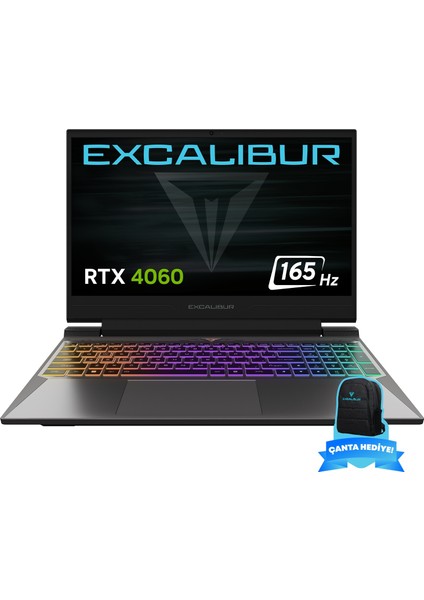 Excalibur G870.1362-DFB0X-B Intel Core i7 13620H 32GB 1TB SSD RTX4060 Freedos 15.6" Taşınabilir Bilgisayar 165HZ Gaming Laptop