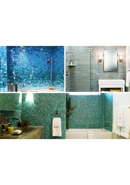 Mutfak,banyo,zemin ve Havuz Için Sade Beyaz Yuvarlak Cam Mozaik ( 1 Koli = 1 m2 Fiyatıdır )