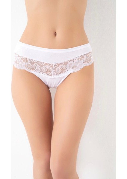 932 Bayan Dantel Detaylı Cotton Bikini Külot