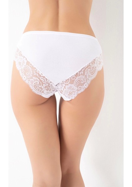 932 Bayan Dantel Detaylı Cotton Bikini Külot