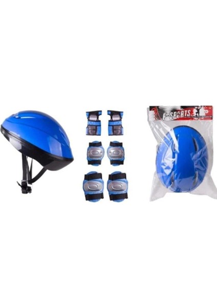 Mavi Kask Dizlik Dirseklik Koruyucu Set KO11465 fiyatları