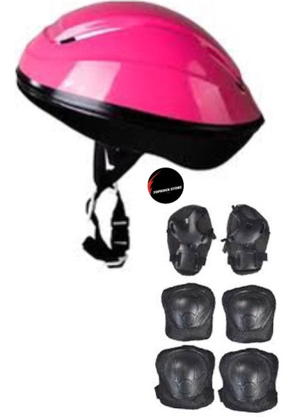 Çocuk Kask Dizlik Dirseklik Ellik Set 7 Parça Scooter Bisiklet Paten Kaykay Koruyucu Set