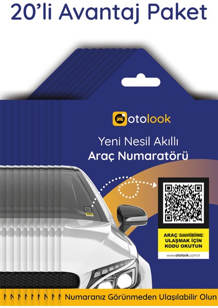 Otolook Yeni Nesil Akıllı Qr Araç Numaratör 20'li Avantaj Paket