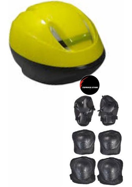 Çocuk Kask Dizlik Dirseklik Ellik Set 7 Parça Scooter Bisiklet Paten Kaykay Koruyucu Set