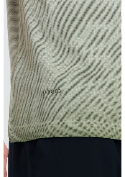 Erkek Yeşil Bisiklet Yaka Yıkamalı Basic T-Shirt - 165 fırsatları