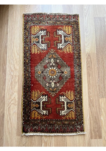 50 x 100 cm El Dokuma Küçük Boy Türk Kilim Boho Stili Paspas Banyo Veya Oturma Odası Kilim