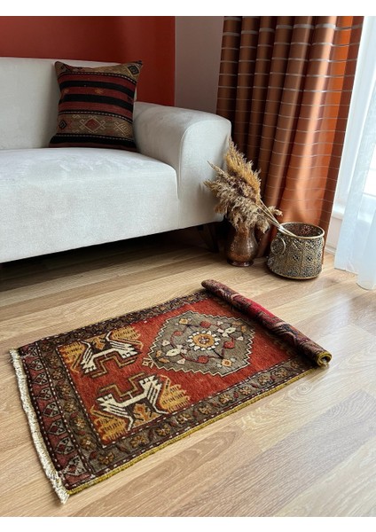 50 x 100 cm El Dokuma Küçük Boy Türk Kilim Boho Stili Paspas Banyo Veya Oturma Odası Kilim indirimleri