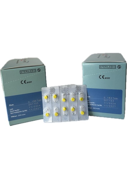 Akupunktur Iğnesi Intredermal Iğne 0.18X7 mm 200LÜK Paket 2 Kutu 400 Adet