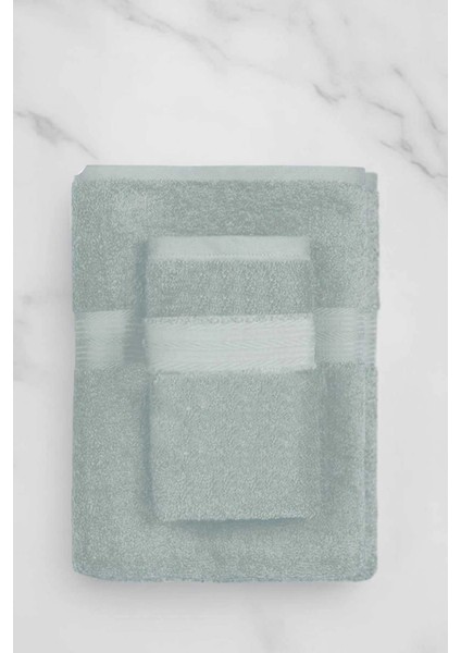 2 Parça Battal Lüks Premium Banyo Spa Havlu Takımı 90 x 170 cm Açık Gri