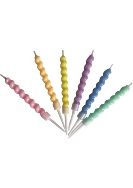 Burgulu Pasta Mumu Karışık Renkli 6 Lı 11 cm