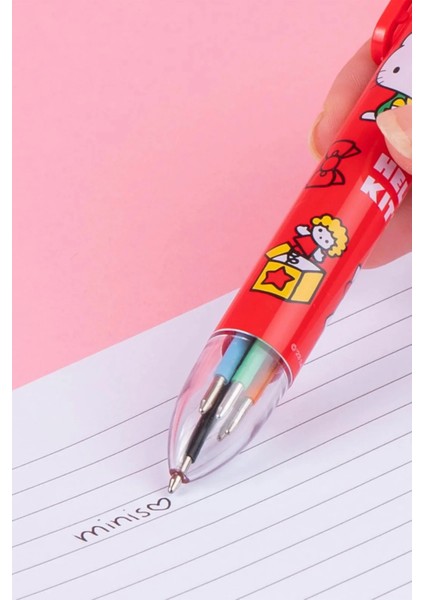 Sanrio Lisanslı 6 Renkli Çoklu Tükenmez Kalem - Hello Kitty