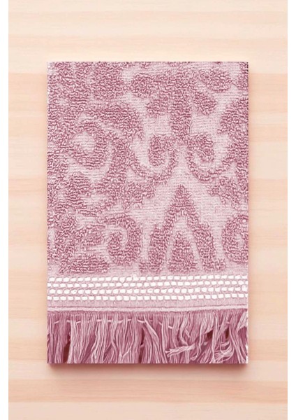 2 Parça Jakarlı Banyo Havlu Takımı %100 Pamuklu 90X150 cm Arden Pembe modelleri