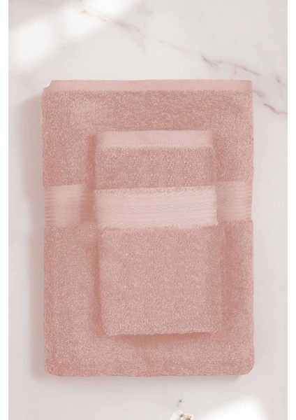2 Parça Battal Lüks Premium Banyo Spa Havlu Takımı 90 x 170 cm Somon