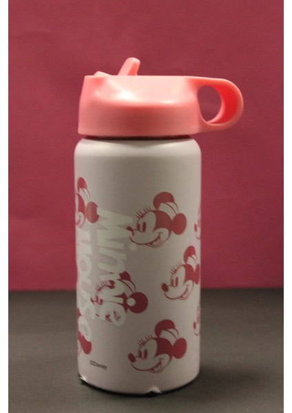 Disney Lisanslı Kulplu Çelik Matara (550ML, Beyaz) - Minnie
