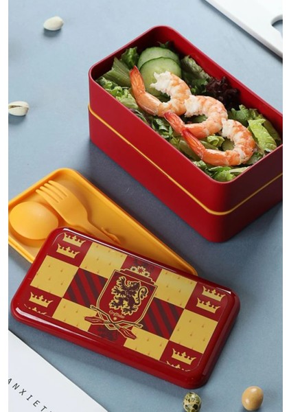Harry Potter Lisanslı Çift Katlı Yemek Kabı (1000ML) - Gryffindor