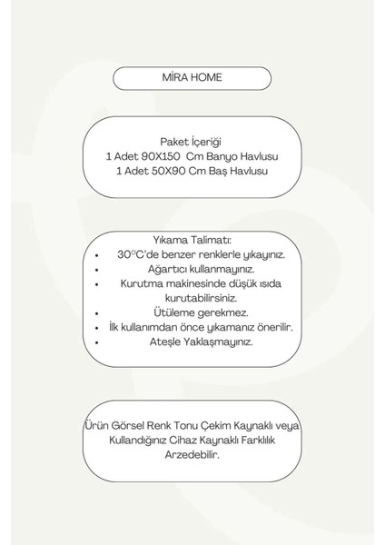 2 Parça Jakarlı Banyo Havlu Takımı Pamuklu 90 x 150 cm Arden Yeşil