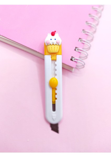 Mini Şekilli Maket Bıçağı - Sevimli Cupcake Kedi