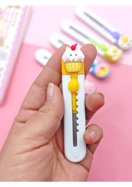 Mini Şekilli Maket Bıçağı - Sevimli Cupcake Kedi fiyatları
