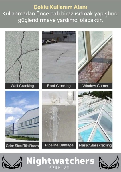 Özel Üretim Çok Amaçlı Su Geçirmez Sızdırmaz Güçlü Dayanıklı Izolasyon Gri Tamir Bandı 48 mm 10 mt 3 fırsatları