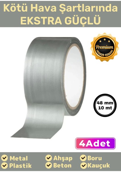 Özel Üretim Çok Amaçlı Su Geçirmez Sızdırmaz Güçlü Dayanıklı Izolasyon Gri Tamir Bandı 48 mm 10 mt 4