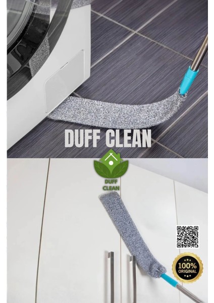 Mikrofiber Başlıklı Girintili Yüzey Dip Köşe Raf Temizleme Mopu Toz Alma Fırçası