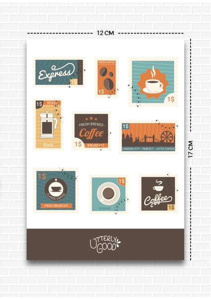 Kahve Pulu Temalı Sticker | Bullet Journal | Notebook | Ajanda | Scrapbook Için Uygun Sticker