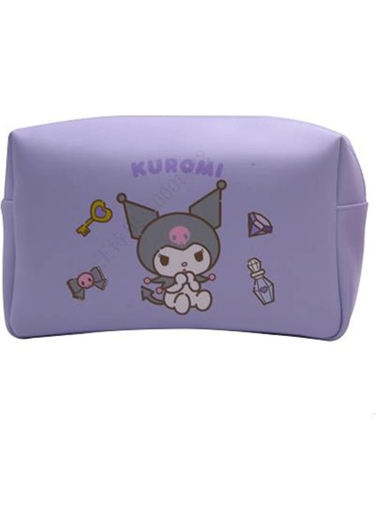 Sanrio Lisanslı Büyük Kapasiteli Kare Kozmetik Çantası - Kuromi modelleri