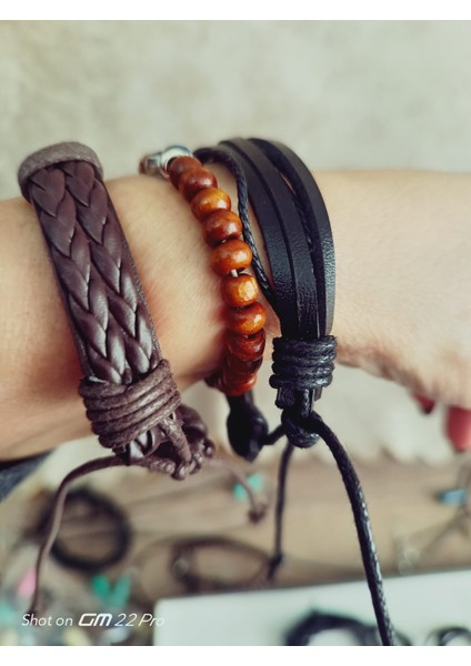 Unisx 2 -Adet Hakiki Deri Bileklik 1 - Adet Barış Hayat Ağaçı Kaplan Gözü Boncuk Şans Bileklik fiyatları