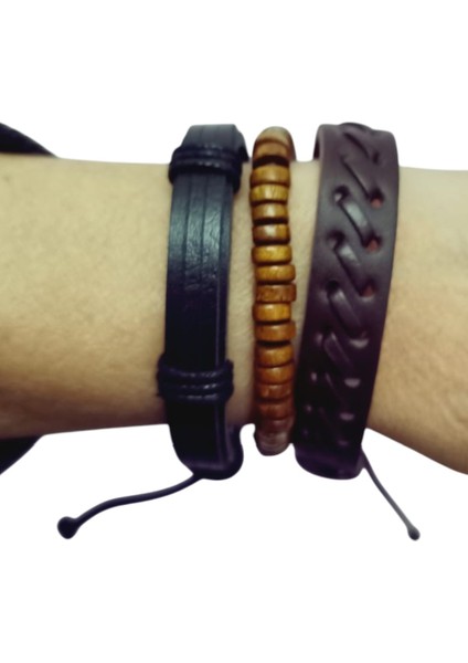 Unisx 2 -Adet Hakiki Deri Bileklik 1 - Adet Barış Hayat Ağaçı Kaplan Gözü Boncuk Şans Bileklik indirimleri