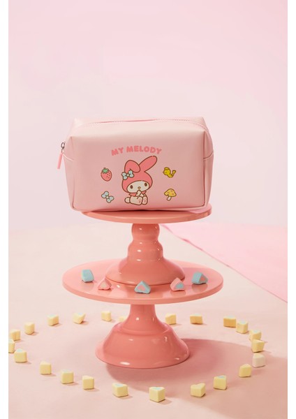Sanrio Lisanslı Büyük Kapasiteli Kare Kozmetik Çantası - My Melody
