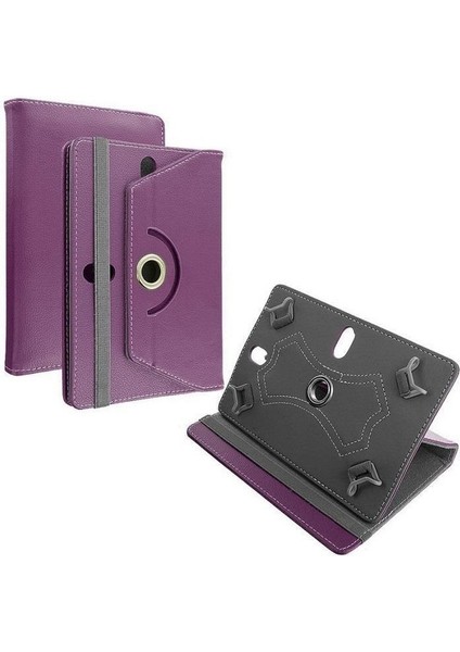 Vorcom Sx Pro 10.1" Dönerli Standlı Deri Tablet Kılıfı - Kırılmaz Ekran Koruyucu