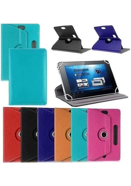 Vorcom Sx Pro 10.1" Dönerli Standlı Deri Tablet Kılıfı - Kırılmaz Ekran Koruyucu