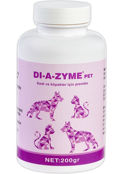 Dıazyme Pet 200GR Pet Hayvanları Için