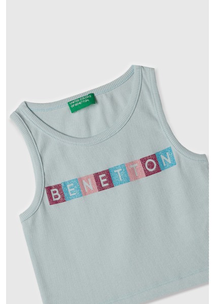 Benetton Kiz Cocuk Mavi Atlet