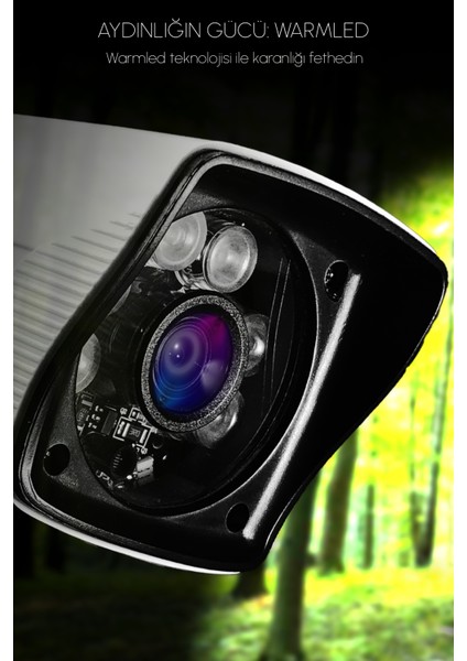 6 Kameralı Karie 2 Iç Kamera Set Hdd'siz Full Hd Renkli Gece Görüşlü Güvenlik Kamerası Sistemi