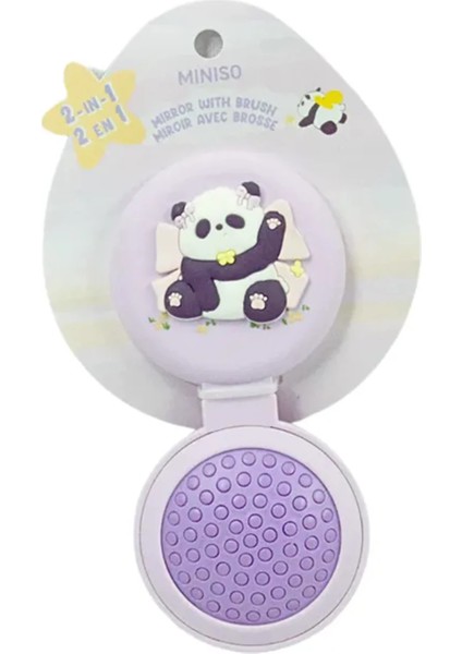Panda Figürlü Taraklı Cep Aynası