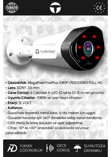 4 Kameralı Galia 1 Iç Kamera Set 100 GB HDD Full Hd Gece Görüşlü Güvenlik Kamerası Sistemi