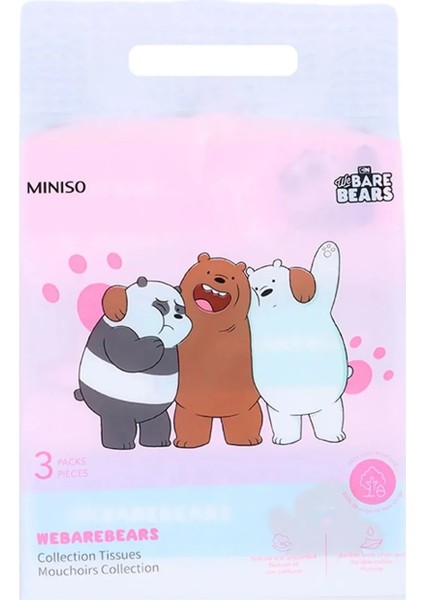 We Bare Bears Lisanslı Kağıt Mendil (3'lü Paket)