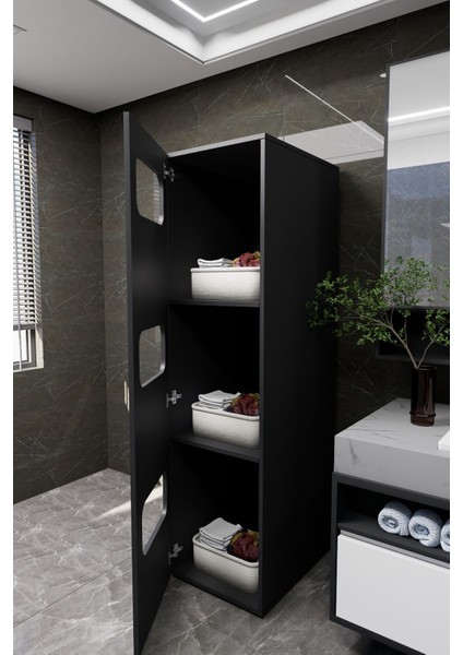 Lavina Banyo Kirli Sepetli Çamaşır Dolabı Antrasit fiyatları