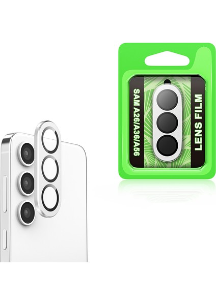 Samsung Galaxy A26 Uyumlu CL07 Tekli Kamera Lens Koruyucu Gümüş + Ekran Koruyucu