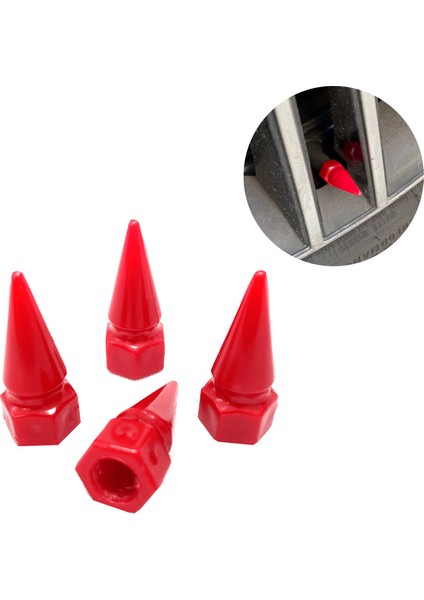 Sivri Mermi Sibop Kapağı Plastik 4'lü 32MM Kırmızı