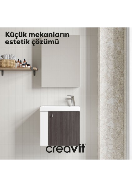Forest Lavabo Dolabı 50 cm Beyaz-Bakır